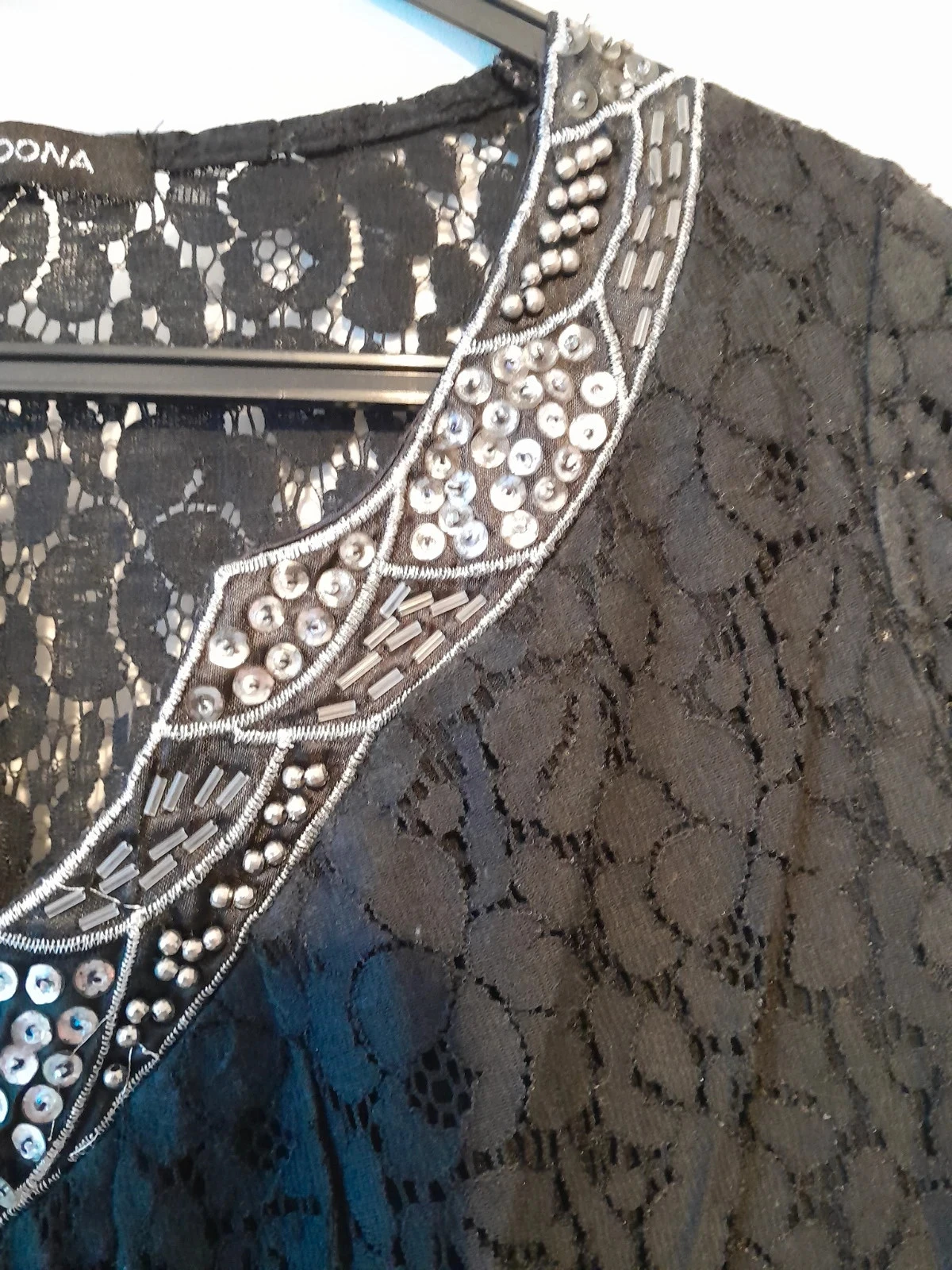 Blusa preta, renda e strass, Tamanho 38/40 – photo 7